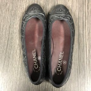 Black Chanel flats